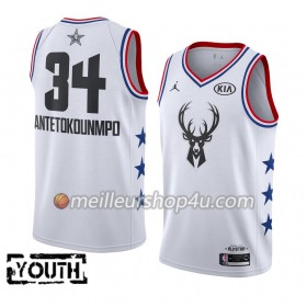 Maillot Basket Enfant Milwaukee Bucks Giannis Antetokounmpo 34 2019 All-Star Jordan Brand Blanc Swingman